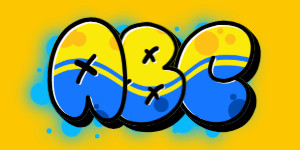 Use Bubble-Stlye 1 Graffiti Font ABC graphic
