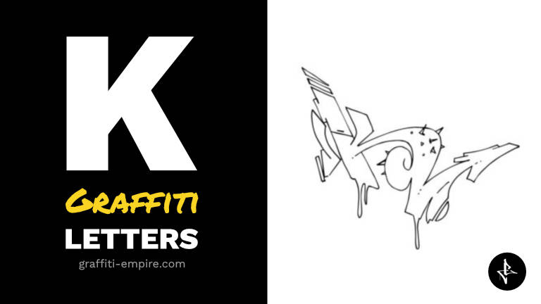 k graffiti letters thumbnail graphic