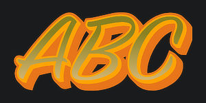 ABC graphic preview of the font Switch the graffiti generator font to Wildstyle Graffiti Font