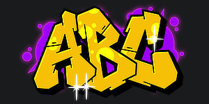 ABC graphic preview of the font Switch the graffiti generator font to Block Graffiti Font
