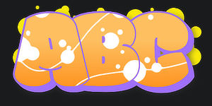 ABC graphic preview of the font Switch the graffiti generator font to Wildstyle Graffiti Font