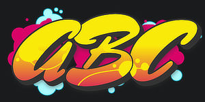 ABC graphic preview of the font Switch the graffiti generator font to Wildstyle Graffiti Font