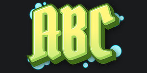 ABC graphic preview of the font Switch the graffiti generator font to Fraktur Graffiti Font