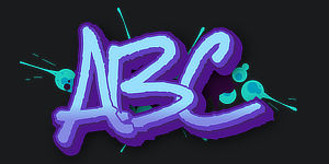 ABC graphic preview of the font Switch the graffiti generator font to Wildstyle Graffiti Font