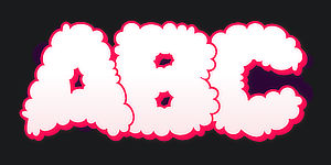 ABC graphic preview of the font Switch the graffiti generator font to Wildstyle Graffiti Font