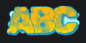 ABC graphic preview of the font Switch the graffiti generator font to Wildstyle Graffiti Font