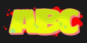 ABC graphic preview of the font Switch the graffiti generator font to Wildstyle Graffiti Font