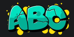 ABC graphic preview of the font Switch the graffiti generator font to Simple-Stlye Graffiti Font