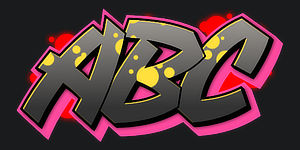 ABC graphic preview of the font Switch the graffiti generator font to Wildstyle Graffiti Font