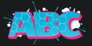 ABC graphic preview of the font Switch the graffiti generator font to Wildstyle Graffiti Font