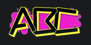 ABC graphic preview of the font Switch the graffiti generator font to Wildstyle Graffiti Font