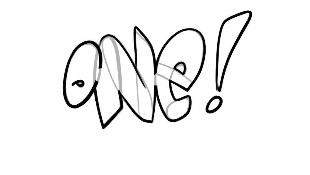 Step by step one Graffiti Drawing Guide Step 3 graphic