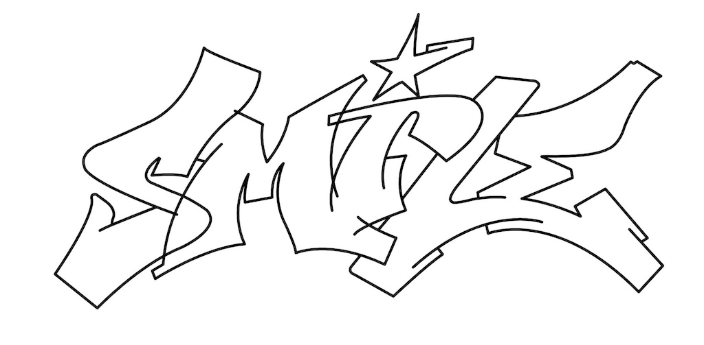 Step by step smile Graffiti Drawing Guide Step 5 graphic