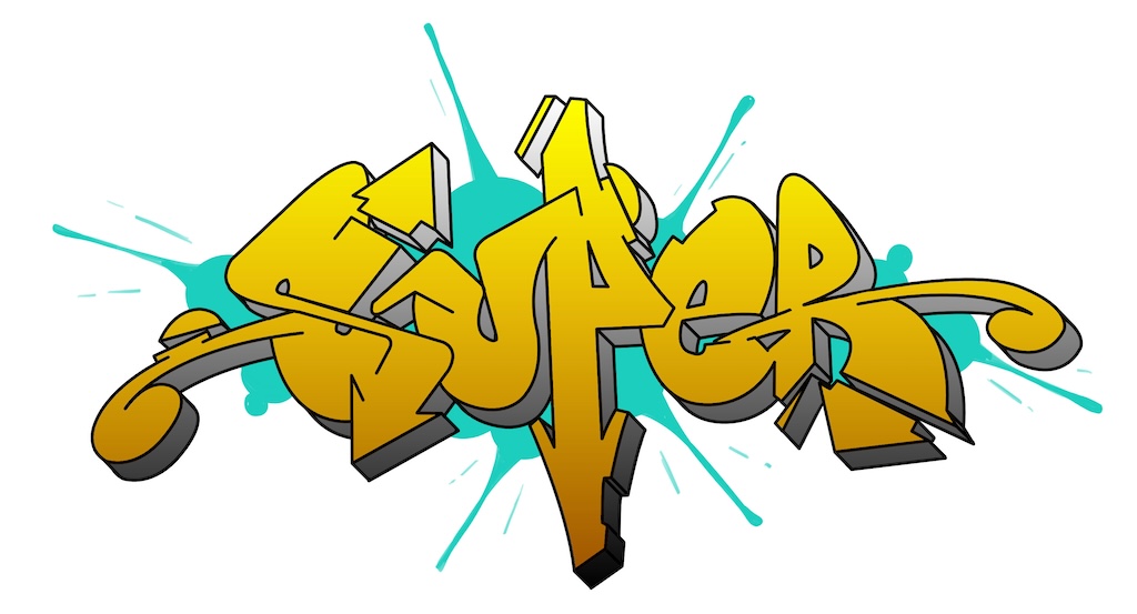 Step by step super Graffiti Drawing Guide Step 11 graphic