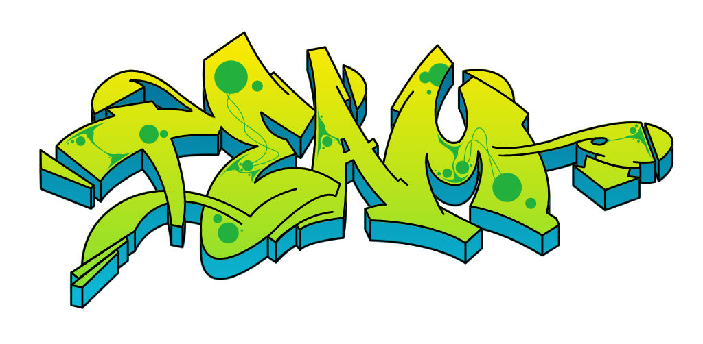 Step by step team Graffiti Drawing Guide Step 10 graphic