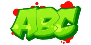 ABC graphic preview of the font  Switch the graffiti generator font to Wildstyle Graffiti Font