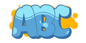 ABC graphic preview of the font  Switch the graffiti generator font to Wildstyle Graffiti Font
