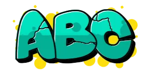 ABC graphic preview of the font  Switch the graffiti generator font to Simple-Stlye Graffiti Font