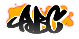 ABC graphic preview of the font  Switch the graffiti generator font to Tag Outline Graffiti Font