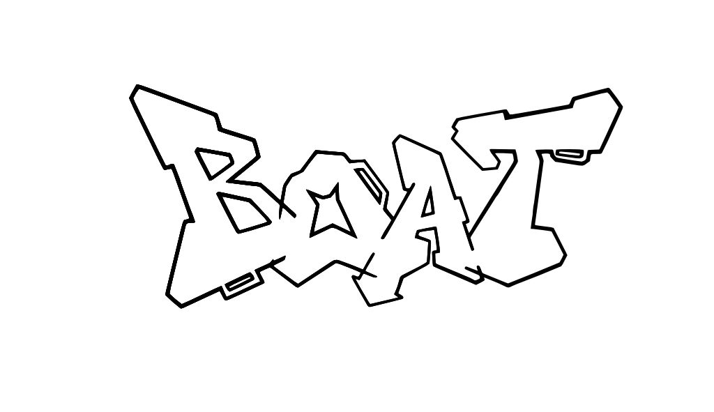 Step by step boat Graffiti Drawing Guide Step 4 graphic