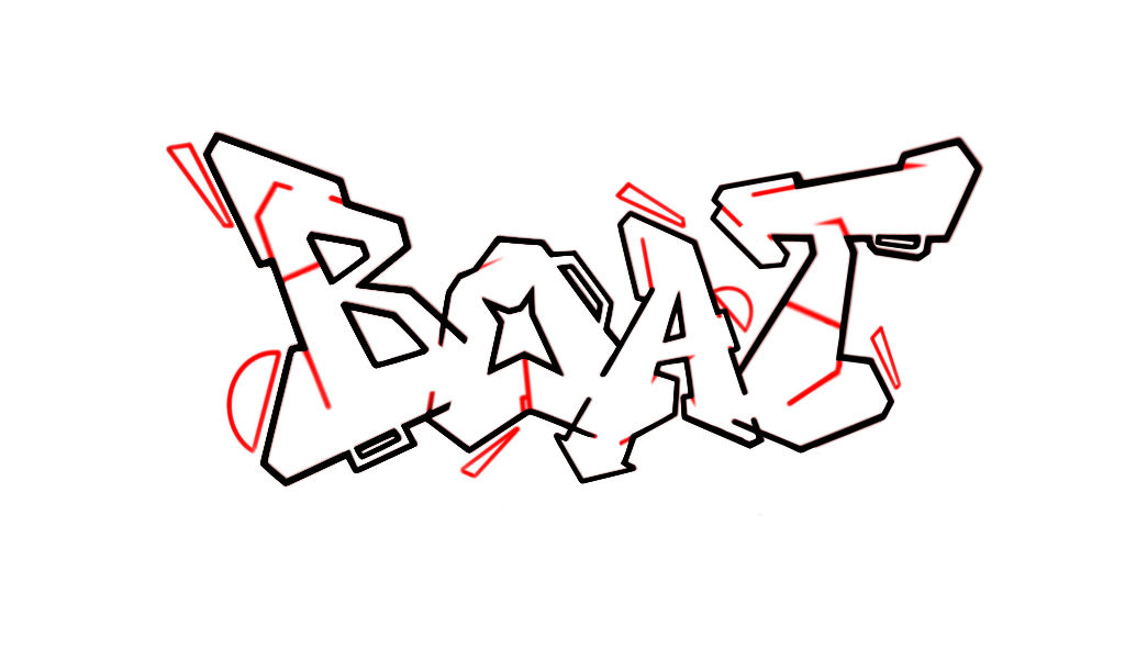 Step by step boat Graffiti Drawing Guide Step 5 graphic