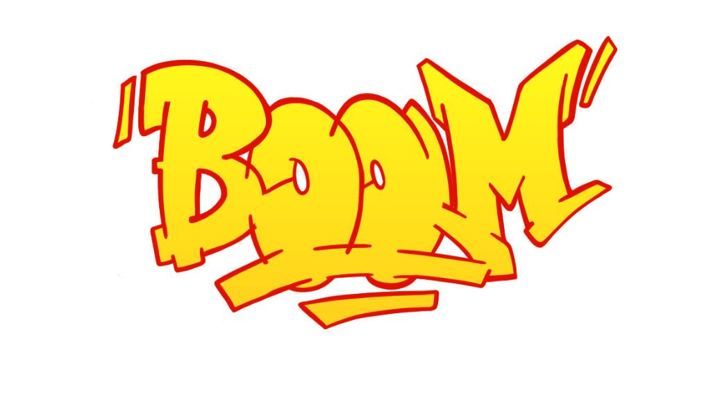 Step by step boom Graffiti Drawing Guide Step 7 graphic