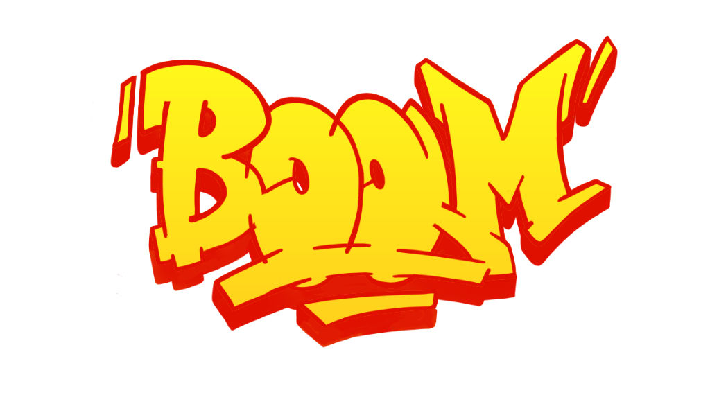 Step by step boom Graffiti Drawing Guide Step 8 graphic