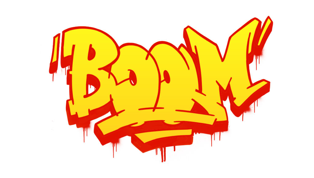 Step by step boom Graffiti Drawing Guide Step 9 graphic