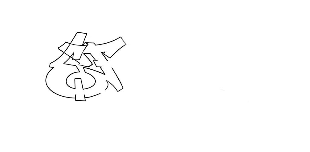 Step by step ether Graffiti Drawing Guide Step 2 graphic