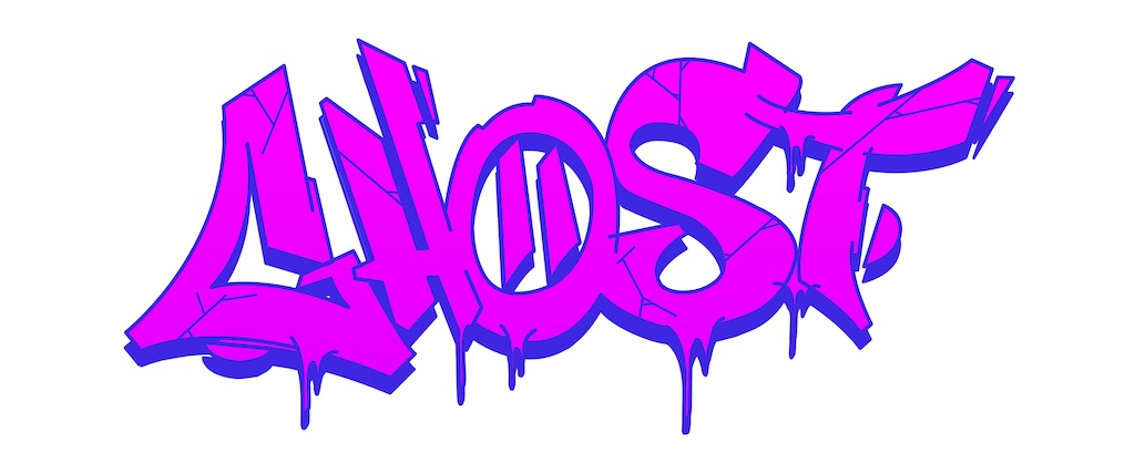 Step by step ghost Graffiti Drawing Guide Step 10 graphic