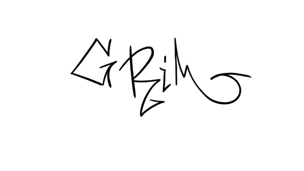 Step by step grim Graffiti Drawing Guide Step 1 graphic