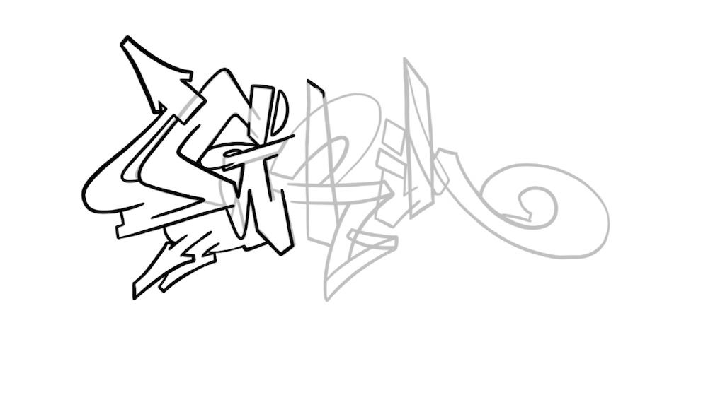 Step by step grim Graffiti Drawing Guide Step 3 graphic