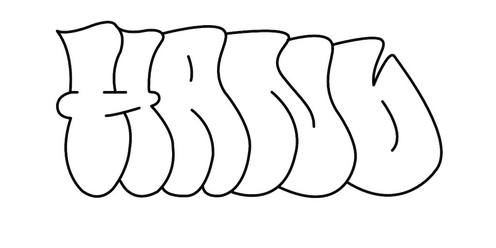 Step by step hand Graffiti Drawing Guide Step 4 graphic