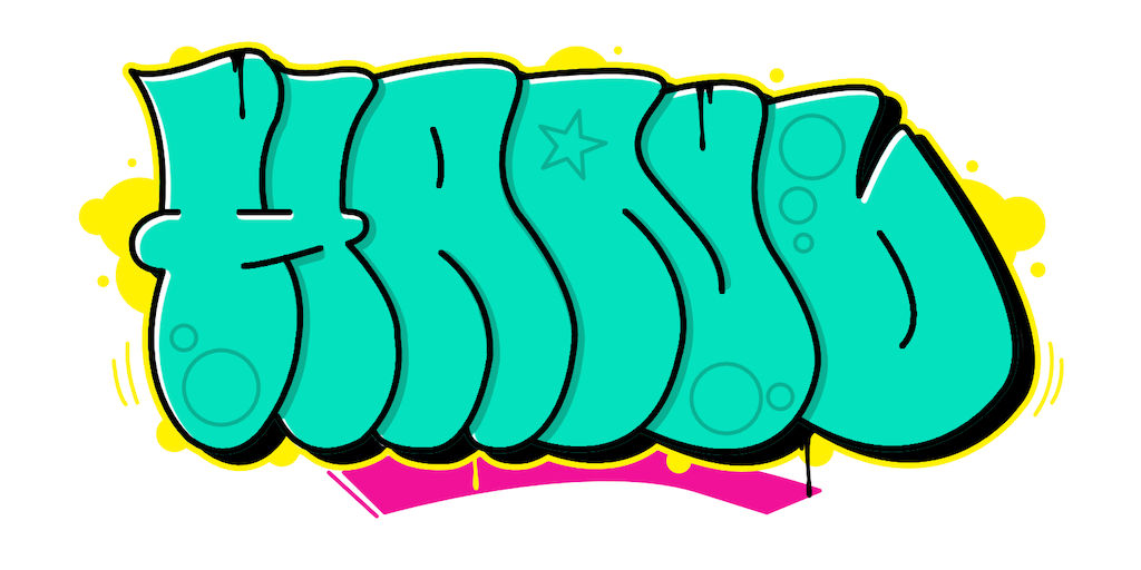 Step by step hand Graffiti Drawing Guide Step 9 graphic