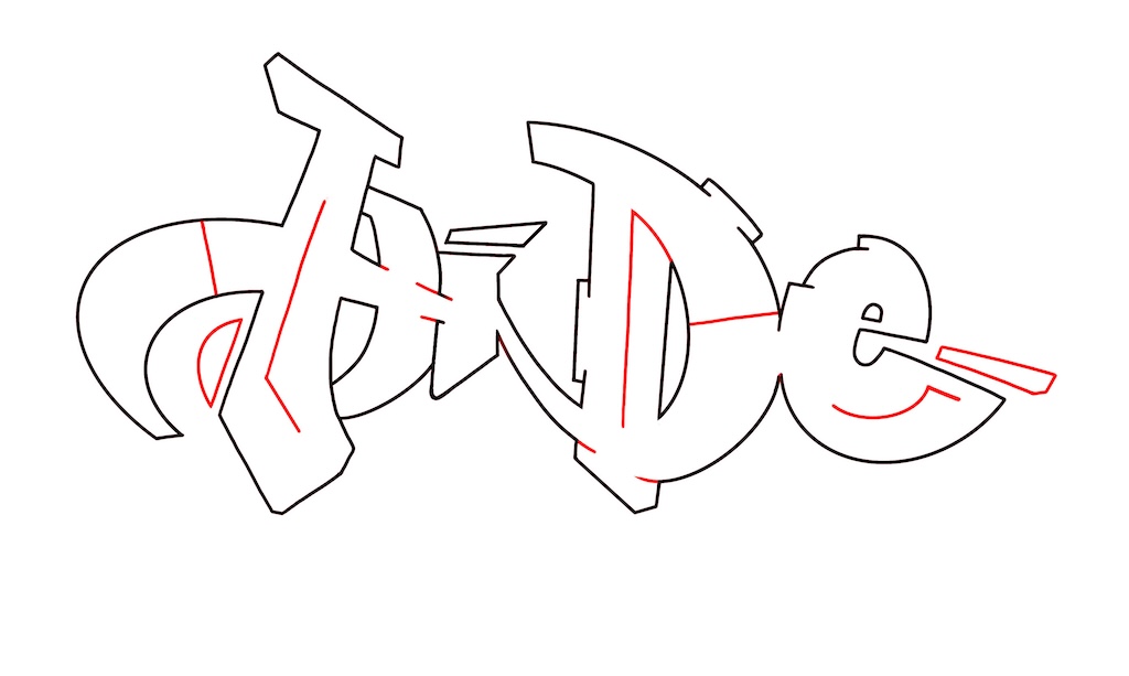 Step by step hide Graffiti Drawing Guide Step 5 graphic