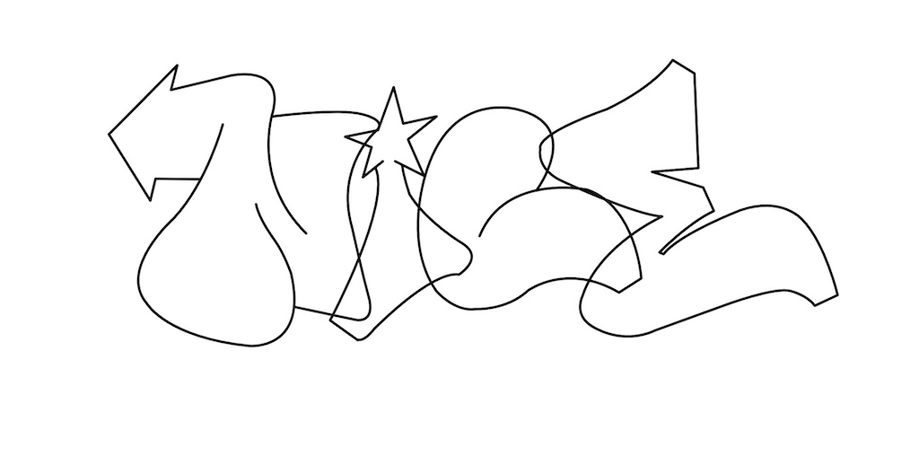 Step by step nice Graffiti Drawing Guide Step 4 graphic