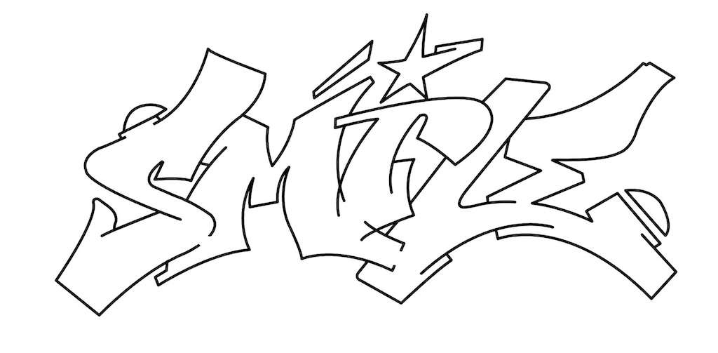 Step by step smile Graffiti Drawing Guide Step 7 graphic