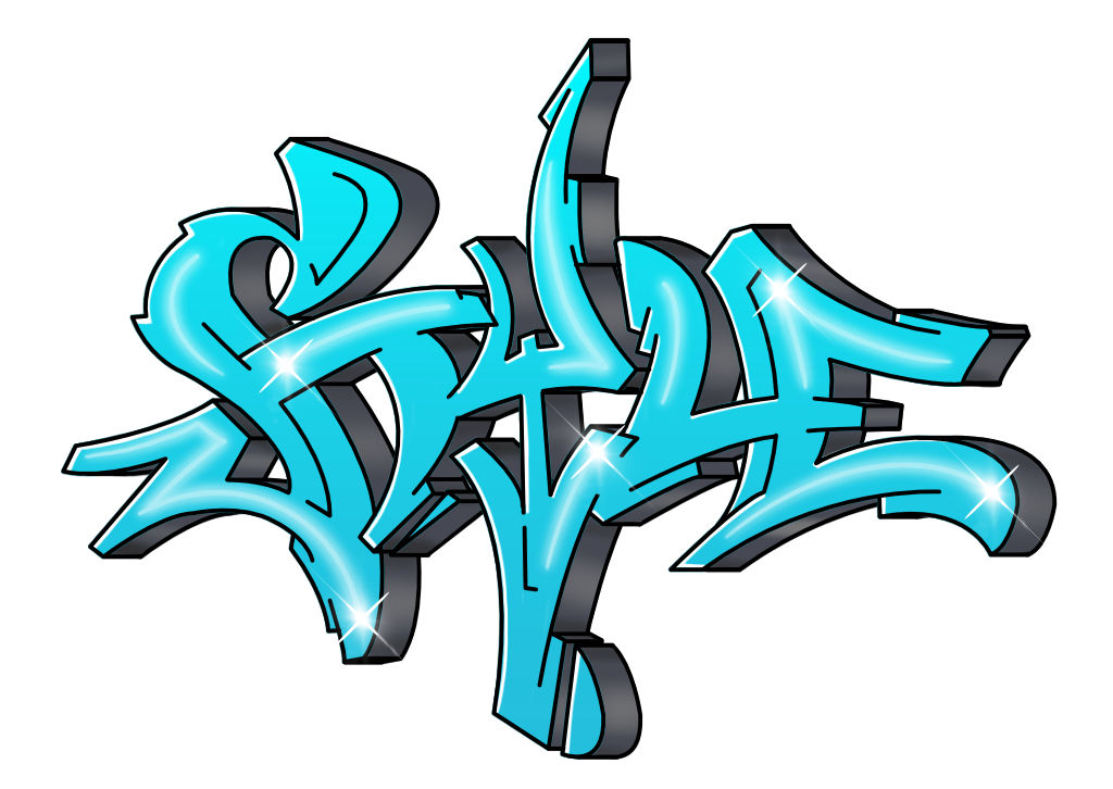 Step by step style Graffiti Drawing Guide Step 10 graphic