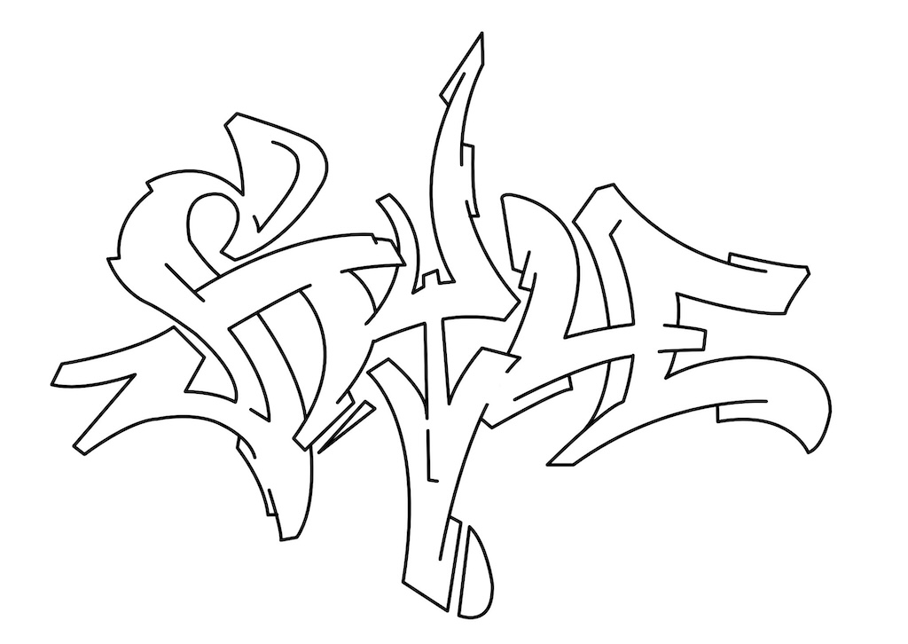 Step by step style Graffiti Drawing Guide Step 6 graphic