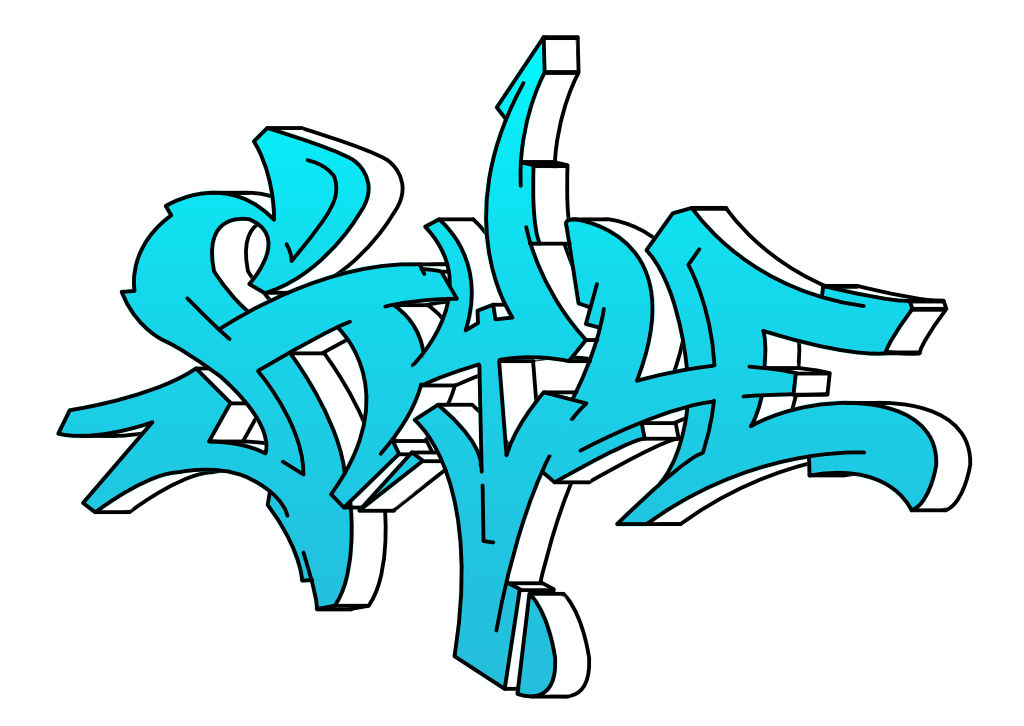 Step by step style Graffiti Drawing Guide Step 8 graphic