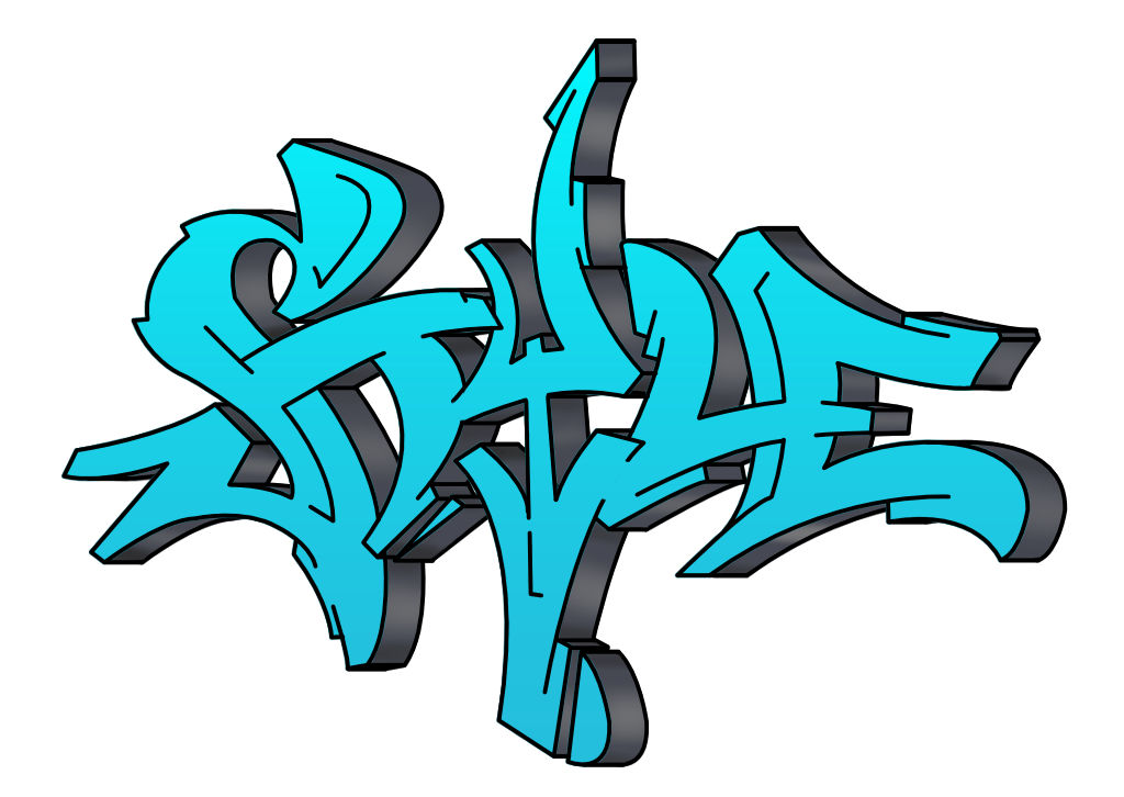 Step by step style Graffiti Drawing Guide Step 9 graphic