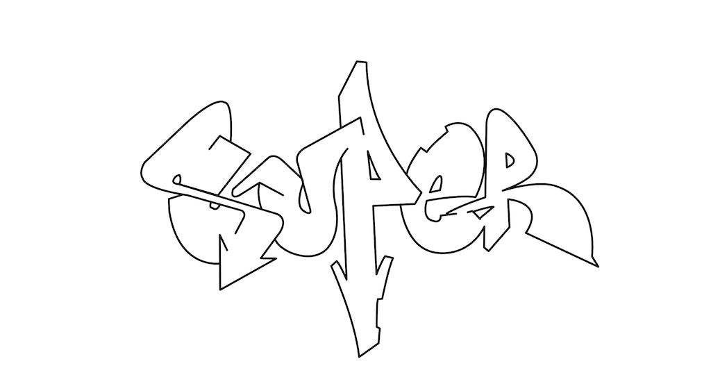 Step by step super Graffiti Drawing Guide Step 5 graphic