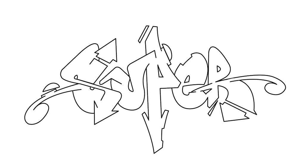 Step by step super Graffiti Drawing Guide Step 7 graphic