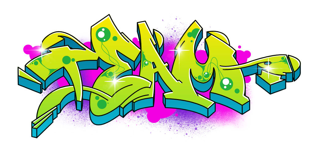 Step by step team Graffiti Drawing Guide Step 12 graphic