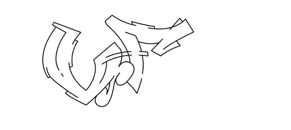 Step by step ufo Graffiti Drawing Guide Step 2 graphic