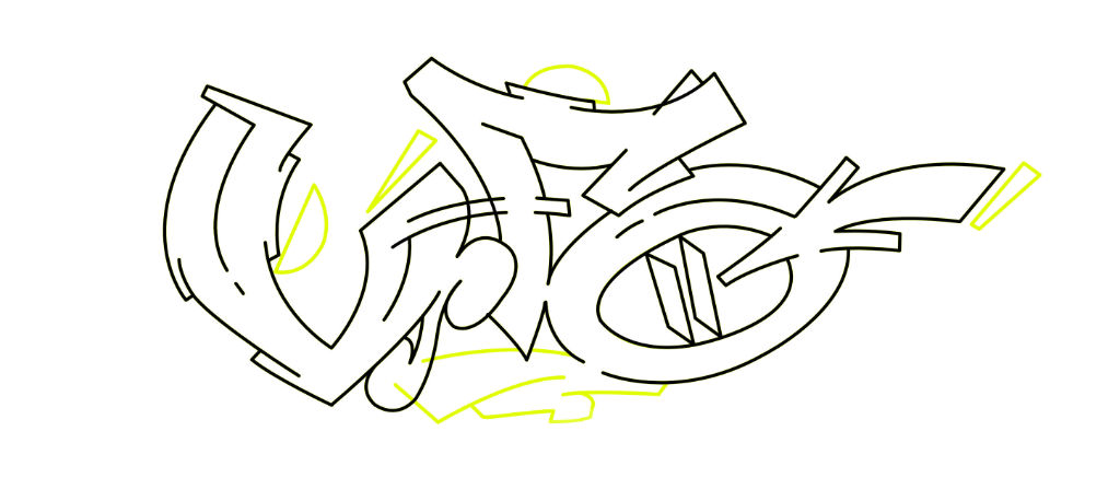 Step by step ufo Graffiti Drawing Guide Step 4 graphic