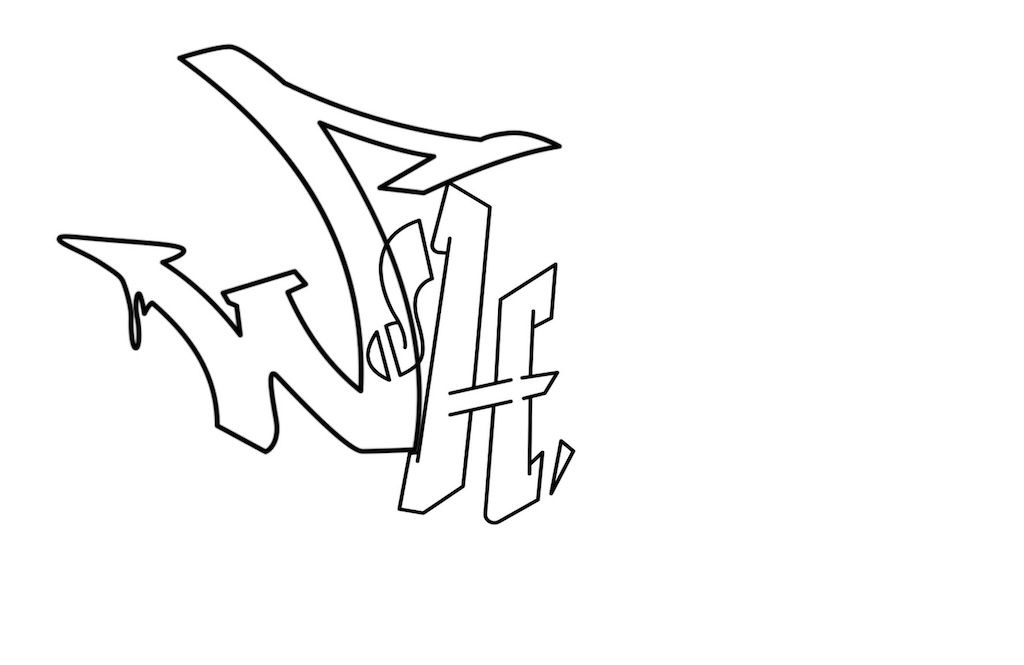 Step by step what Graffiti Drawing Guide Step 2 graphic