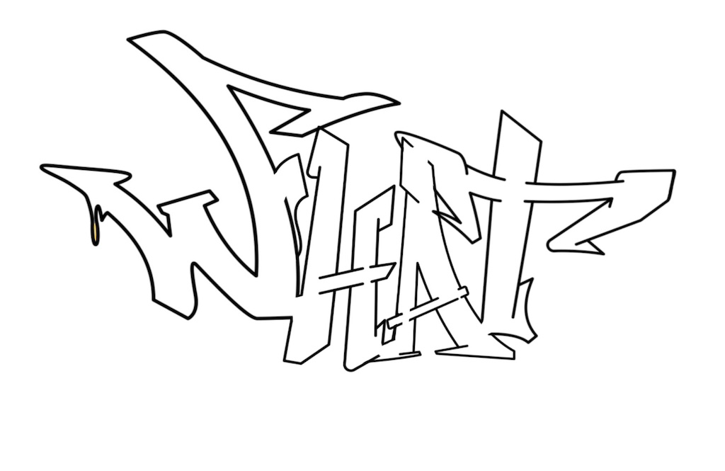 Step by step what Graffiti Drawing Guide Step 5 graphic