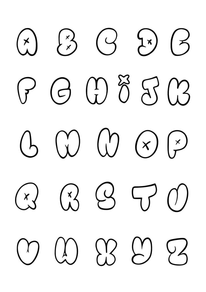 Bubble-style 1 Graffiti Alphabet Procreate Brushset Grafik