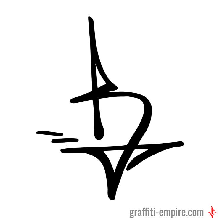 Dynamic B Graffiti Tag Letter